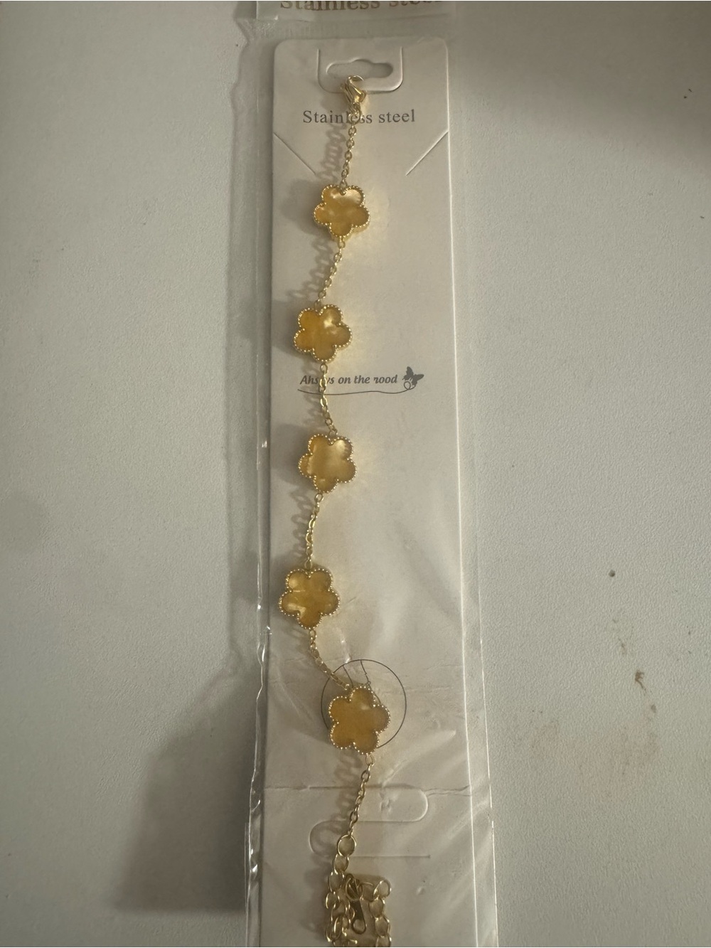 Gold Clover Link Bracelet - Unbranded